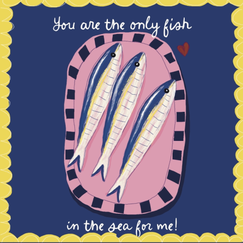 Only fish in the sea for me - Die Cut Sticker by Giddy Kipper