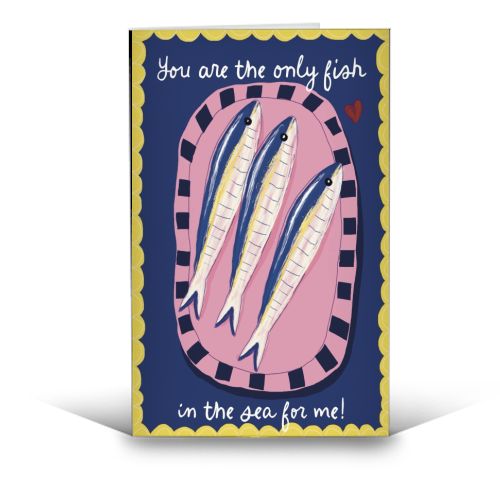 Only fish in the sea for me - funny greeting card by Giddy Kipper