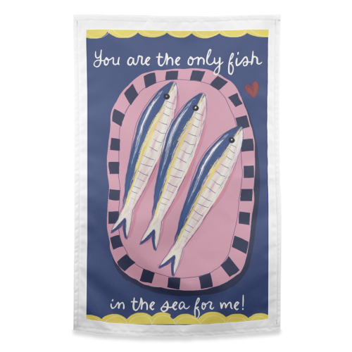Only fish in the sea for me - funny tea towel by Giddy Kipper