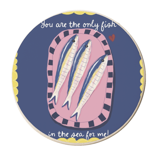 Only fish in the sea for me - personalised beer coaster by Giddy Kipper