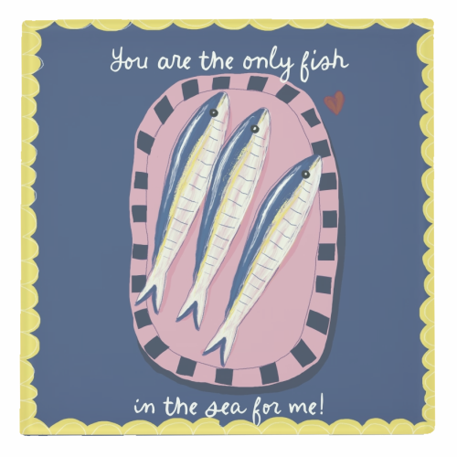 Only fish in the sea for me - personalised beer coaster by Giddy Kipper