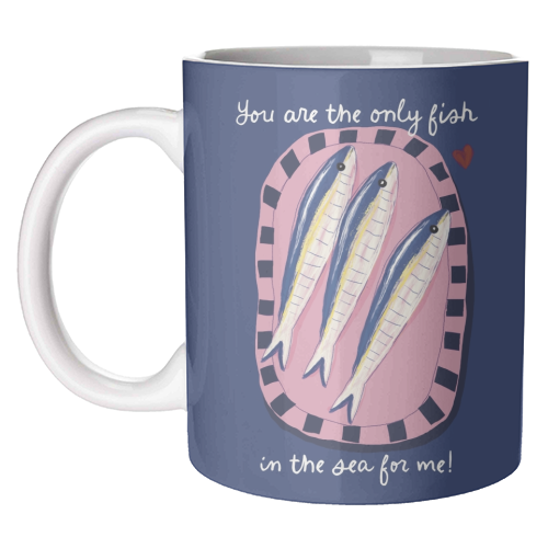 Only fish in the sea for me - unique mug by Giddy Kipper