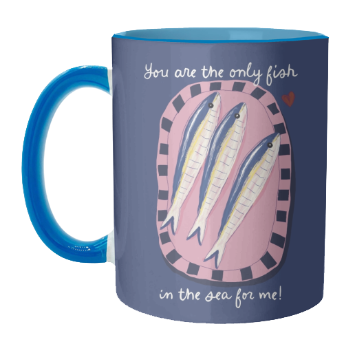 Only fish in the sea for me - unique mug by Giddy Kipper