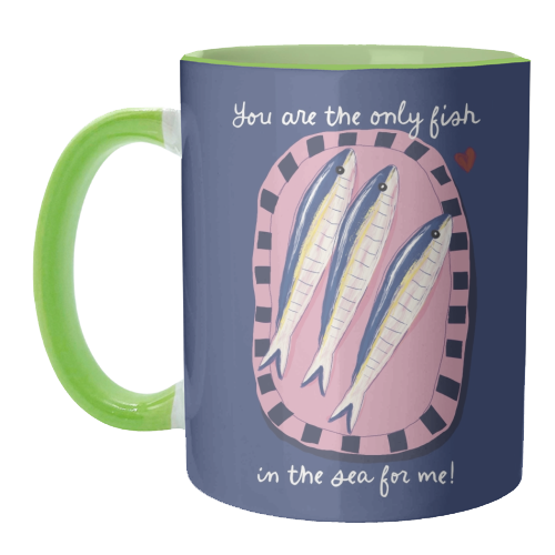 Only fish in the sea for me - unique mug by Giddy Kipper