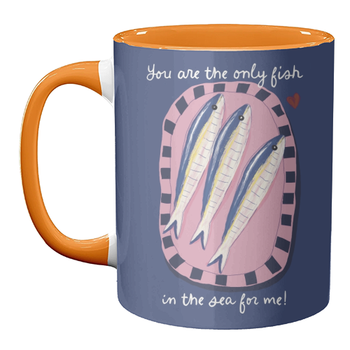 Only fish in the sea for me - unique mug by Giddy Kipper