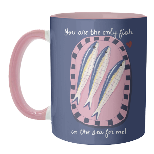 Only fish in the sea for me - unique mug by Giddy Kipper