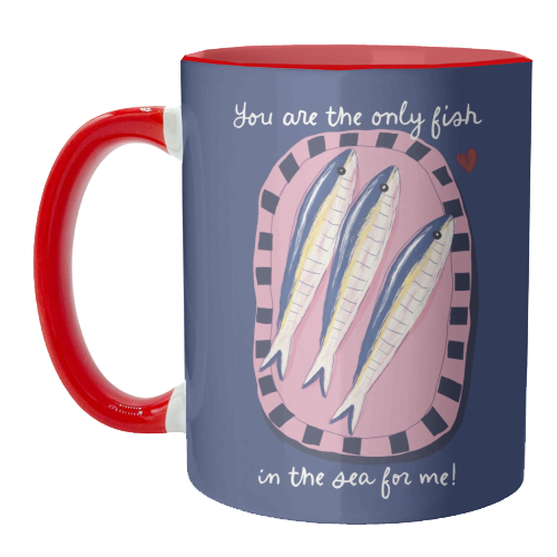 Only fish in the sea for me - unique mug by Giddy Kipper