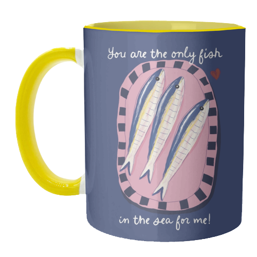 Only fish in the sea for me - unique mug by Giddy Kipper