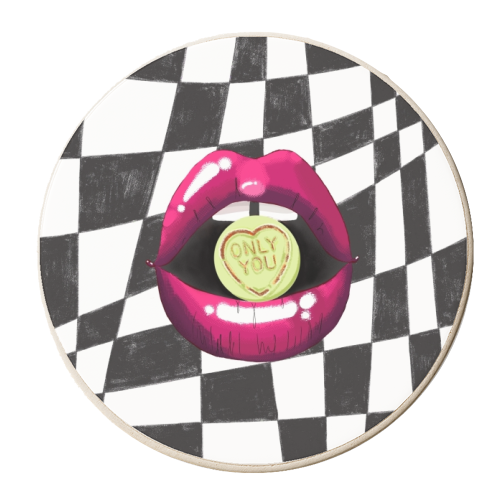 Only You Art Print - personalised beer coaster by Yaz Raja