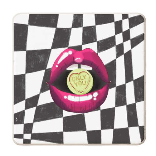 Only You Art Print - personalised beer coaster by Yaz Raja