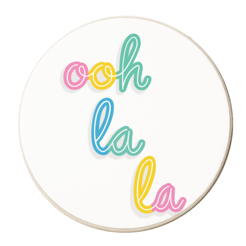 Ooh la la - personalised beer coaster by Hollie Mills
