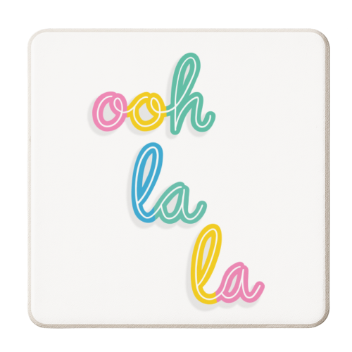 Ooh la la - personalised beer coaster by Hollie Mills