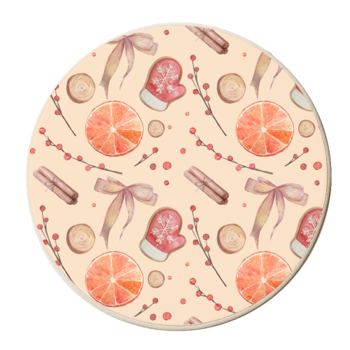 Orange and cinnamon - personalised beer coaster by haris kavalla