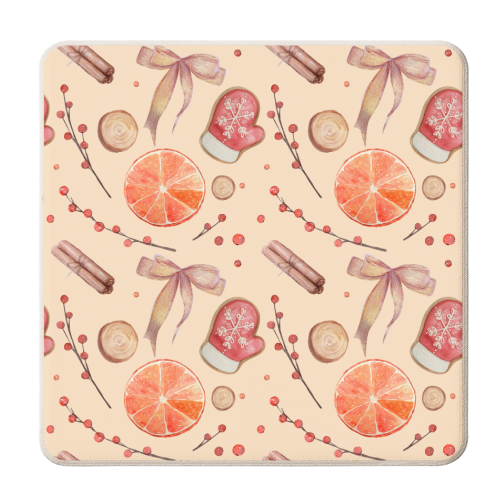 Orange and cinnamon - personalised beer coaster by haris kavalla