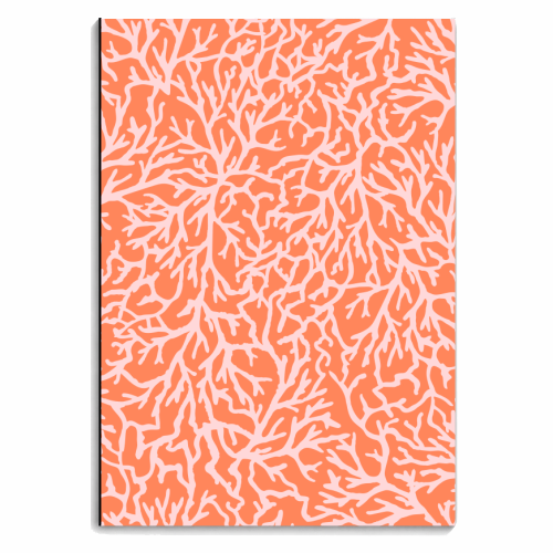 Orange And Pink Coral Sealife Pattern - personalised A4, A5, A6 notebook by Dizzywonders