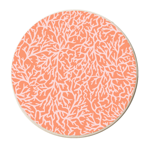 Orange And Pink Coral Sealife Pattern - personalised beer coaster by Dizzywonders