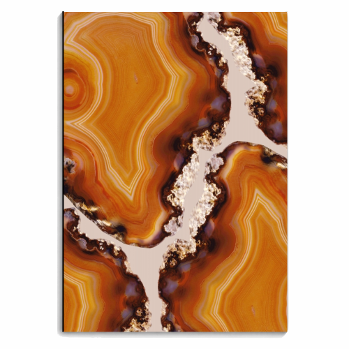 Orange Brown Agate Pattern #1 #gem #decor #art - personalised A4, A5, A6 notebook by Anita Bella Jantz