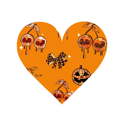 Orange Cherry Skulls with Coquette Bows - Magnet by EZbie