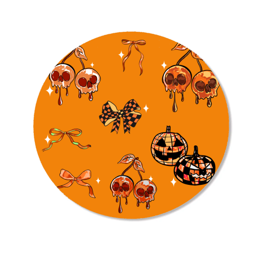 Orange Cherry Skulls with Coquette Bows - Magnet by EZbie