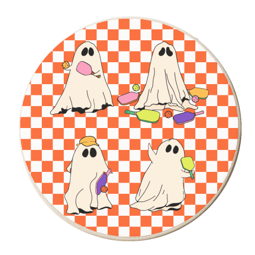 Orange Ghost Pickleball - personalised beer coaster by EZbie