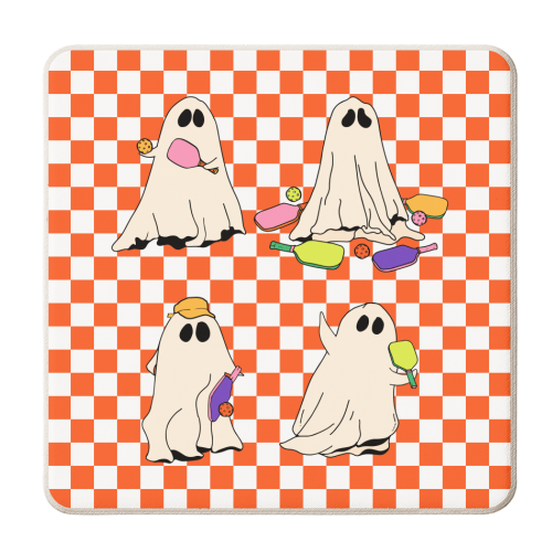 Orange Ghost Pickleball - personalised beer coaster by EZbie