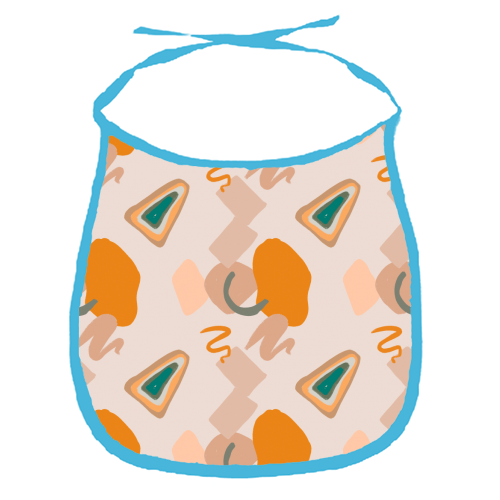 orange green abstract - funny baby bib by Anastasios Konstantinidis