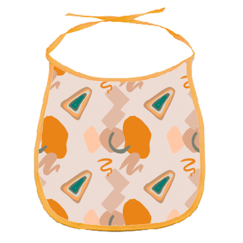 orange green abstract - funny baby bib by Anastasios Konstantinidis