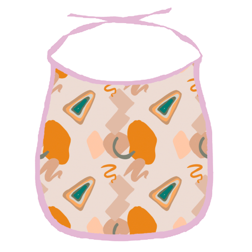 orange green abstract - funny baby bib by Anastasios Konstantinidis