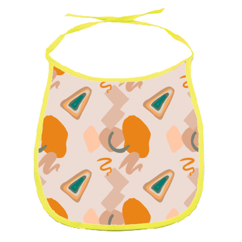 orange green abstract - funny baby bib by Anastasios Konstantinidis