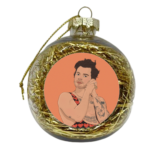 Orange H - xmas bauble by The Queer Store