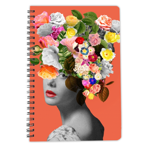 Orange Lady - personalised A4, A5, A6 notebook by Frida Floral Studio