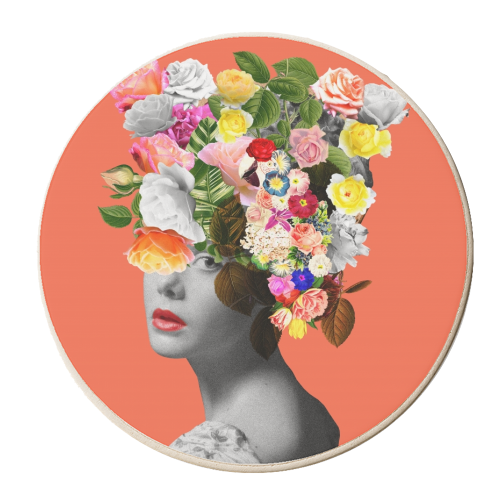 Orange Lady - personalised beer coaster by Frida Floral Studio