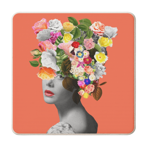 Orange Lady - personalised beer coaster by Frida Floral Studio