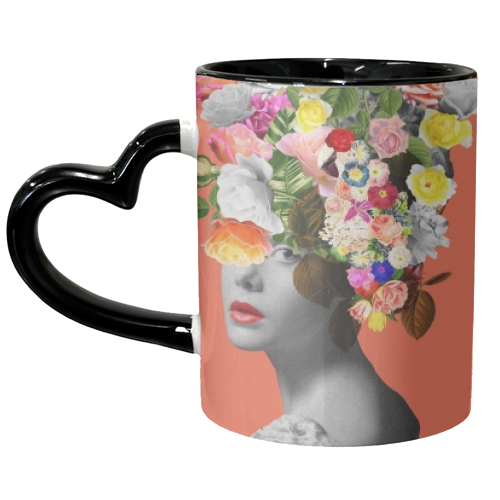Orange Lady - unique mug by Frida Floral Studio