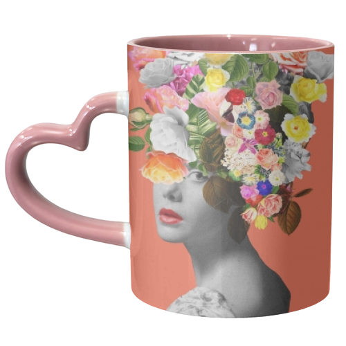Orange Lady - unique mug by Frida Floral Studio