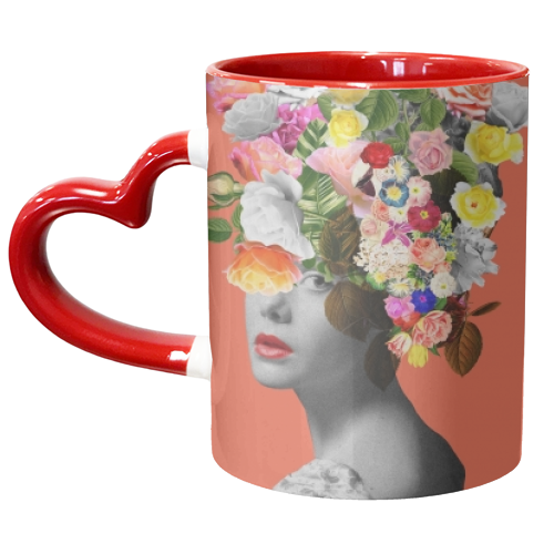 Orange Lady - unique mug by Frida Floral Studio