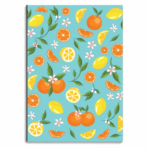 Orange & Lemon Blue Twist - personalised A4, A5, A6 notebook by Niamh McKeown