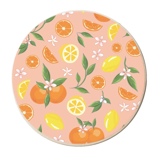 Orange & Lemon Twist - personalised beer coaster by Niamh McKeown