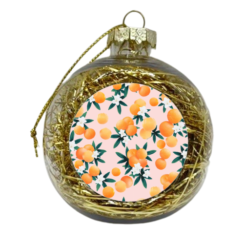 Orange Twist Flower Vibes #7 #tropical #fruit #decor #art - xmas bauble by Anita Bella Jantz