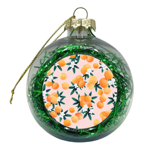Orange Twist Flower Vibes #7 #tropical #fruit #decor #art - xmas bauble by Anita Bella Jantz