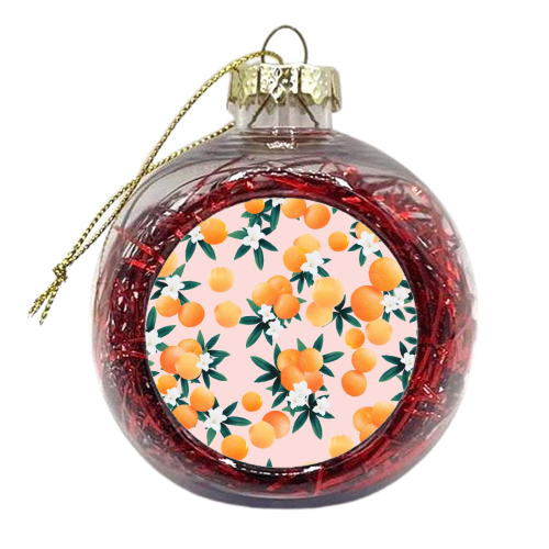 Orange Twist Flower Vibes #7 #tropical #fruit #decor #art - xmas bauble by Anita Bella Jantz