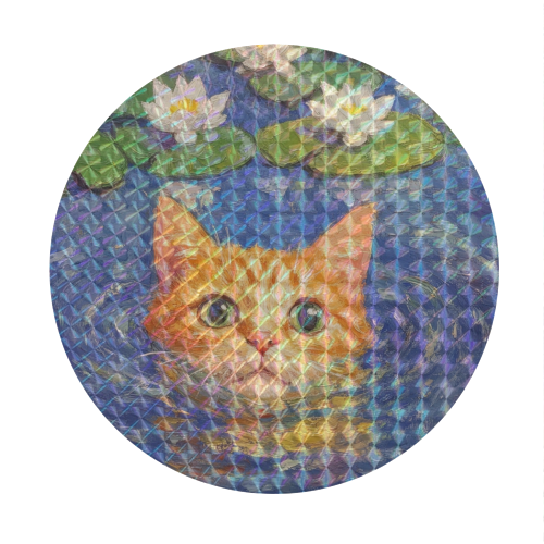 Orange Water Lilly - Circle Sticker by DejaReve