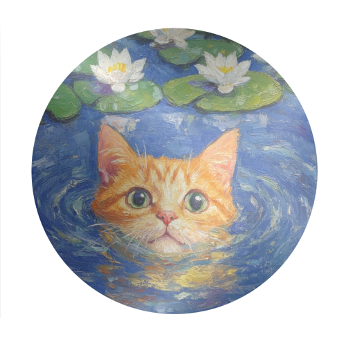 Orange Water Lilly - Circle Sticker by DejaReve