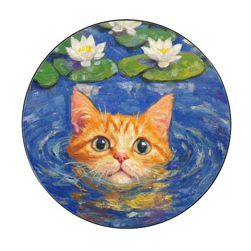 Orange Water Lilly - Circle Sticker by DejaReve