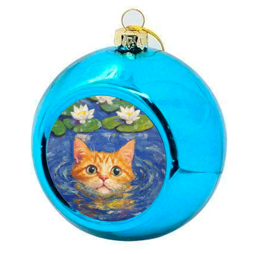 Orange Water Lilly - colourful christmas bauble by DejaReve