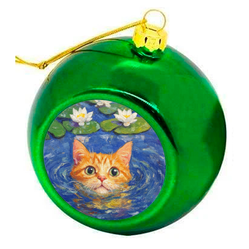 Orange Water Lilly - colourful christmas bauble by DejaReve