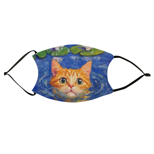 Orange Water Lilly - face cover mask by DejaReve