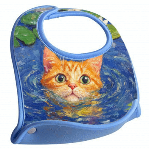 Orange Water Lilly - feeding bib by DejaReve