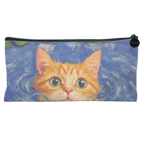 Orange Water Lilly - flat pencil case by DejaReve