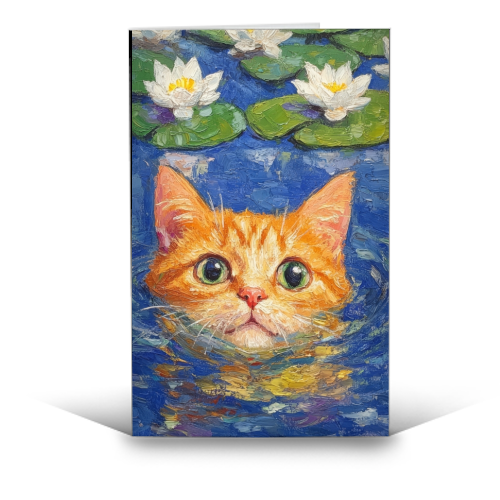 Orange Water Lilly - funny greeting card by DejaReve